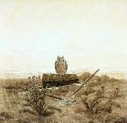 Caspar David Friedrich Landscape with Grave, Coffin and Owl Spain oil painting artist